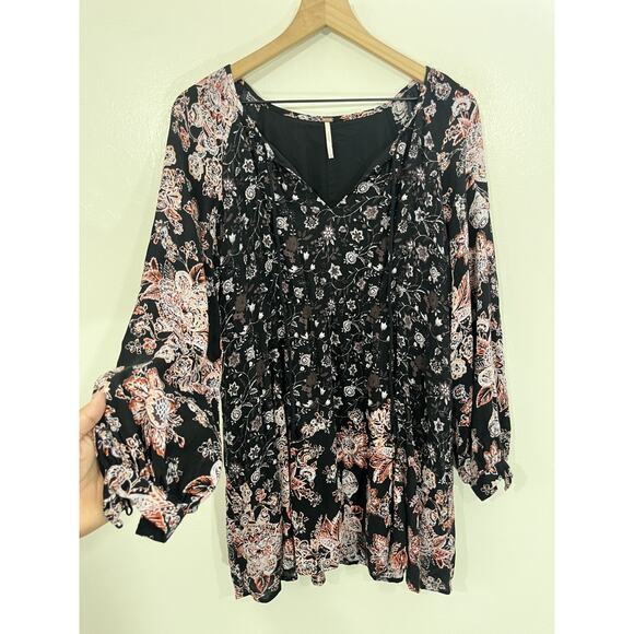 Boho Cottagecore Witchy Whimsigoth Floral Peasant Dress XS Indie Maximalist Y2K - Picture 1 of 14